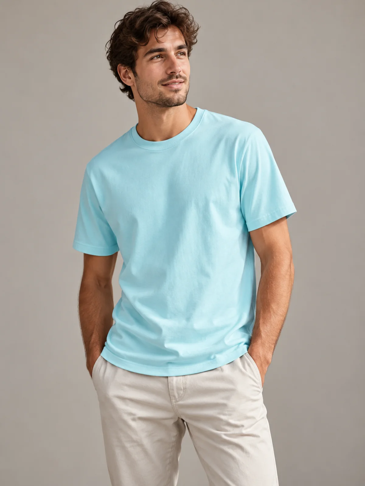 Daybreak Relaxed Tee in Pale Aqua