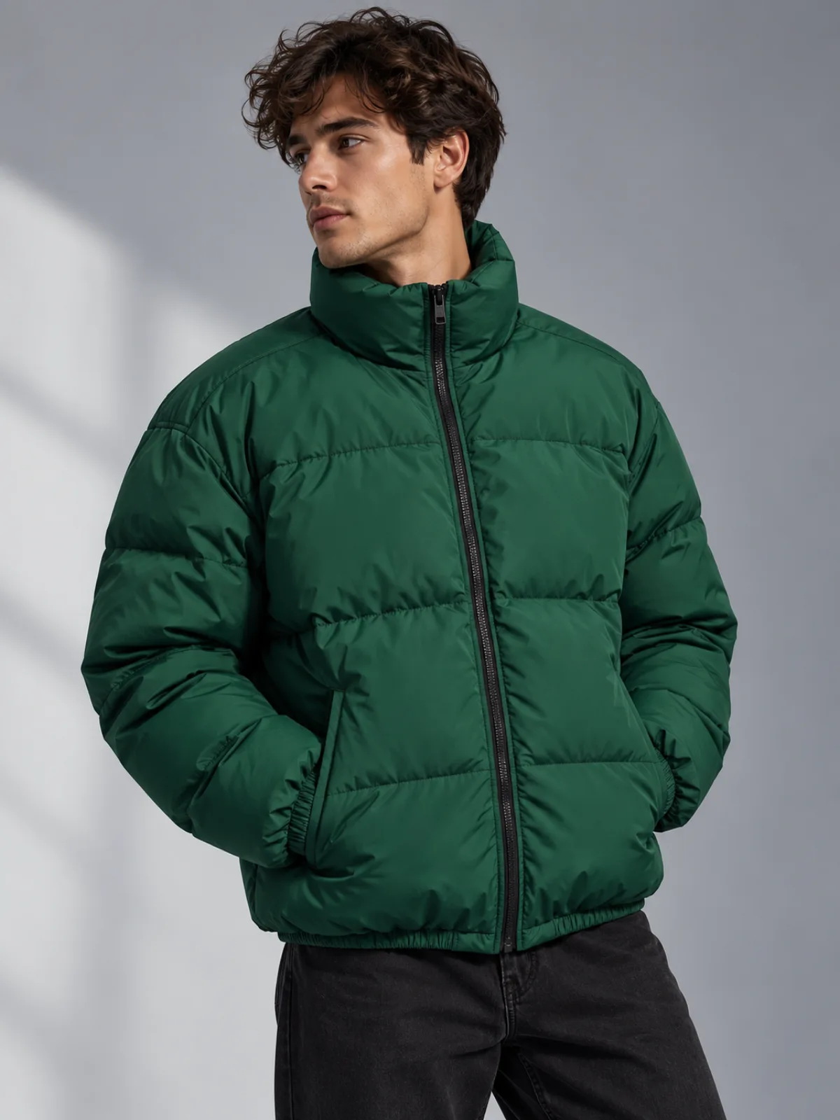 Evergreen Loft Puffer Jacket in Forest Green