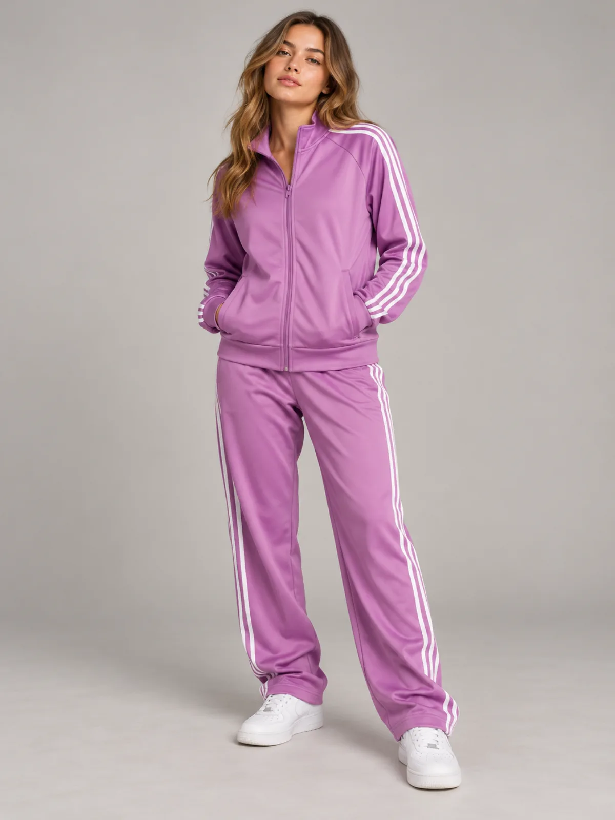 Lilac Motion Track Set in Lilac / White